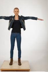 Whole Body Woman T poses Casual Slim Studio photo references